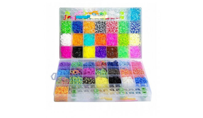 Kiddyz 4400pcs Bracelet Making Kit Rubber Bands Hooks Clips & Charms Organized Storage Box Multicolo
