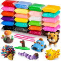 Kiddyz 24pcs Modelling Clay Set Soft Air-Dry & Non-Toxic Creative DIY Toy Multicolor