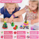 Kiddyz 4400pcs Bracelet Making Kit Rubber Bands Hooks Clips & Charms Organized Storage Box Multicolo