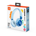 JBL JR 320BT Wireless Bluetooth On-Ear Headphones for Kids with Built-in Mic Safe Volume Limit Blue