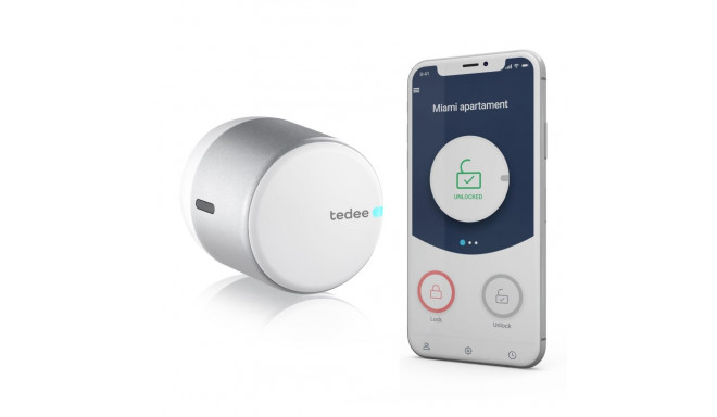 Tedee Smart Lock GO2 with easy install for any door with Apple Home & Google Home support Silver