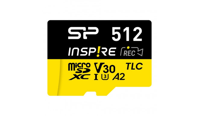 Silicon Power Inspire 512 GB microSDXC mälukaart C10 UHS-I U3 V30