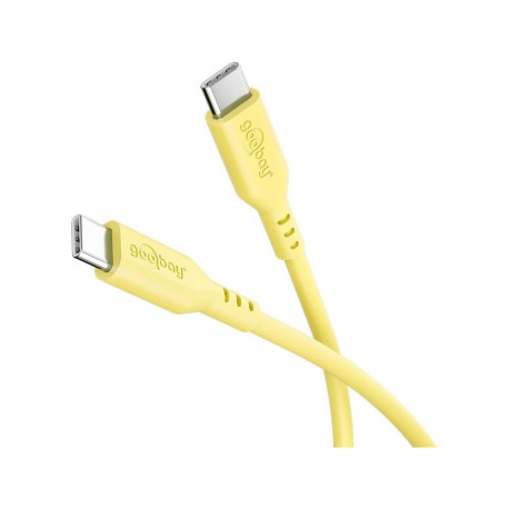 USB-C kaabel 1.5m, USB 2.0, 0.48 Gbit/s, silikoon, kollane