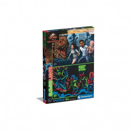 Clementoni pusle Jurassic World 104 tk, pimedas helendav