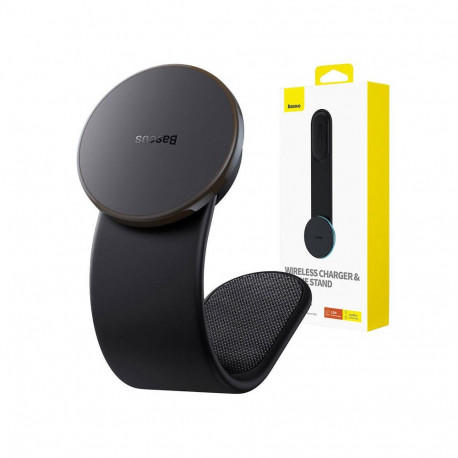 Magnetiline autotelefoni hoidja Baseus koos juhtmevaba laadijaga (must)