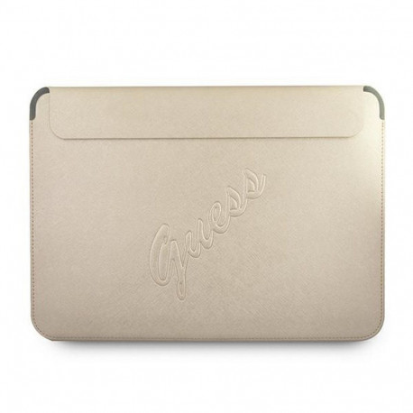 Original GUESS Laptop Sleeve Saffiano Script GUCS13PUSASLG 13 inches gold