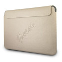 Original GUESS Laptop Sleeve Saffiano Script GUCS13PUSASLG 13 inches gold