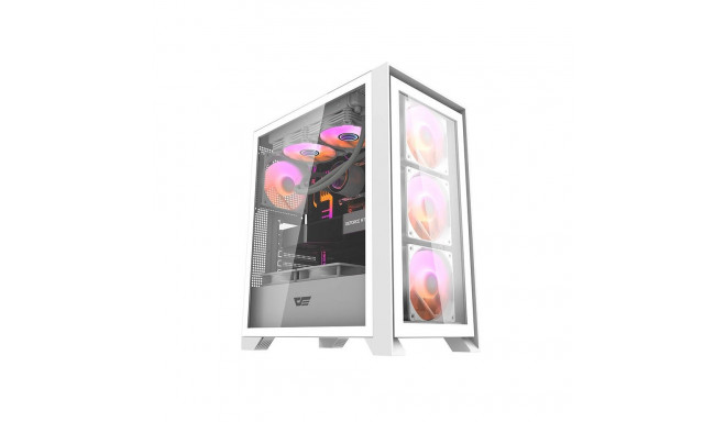 Arvutikarp Darkflash DRX70 GLASS + 4 RGB ventilaatorit (valge)