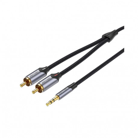 2xRCA cable (Cinch) jack to 3.5mm Vention BCNBL 10m (grey)