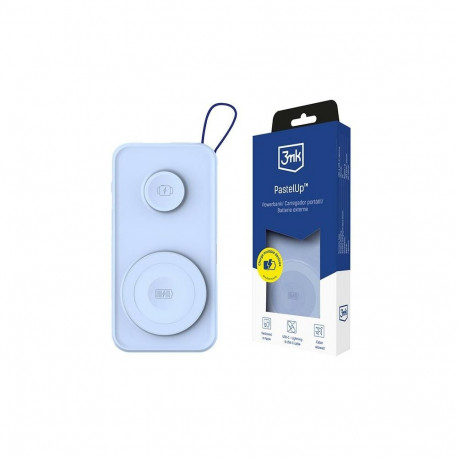3MK Powerbank PastelUp 10,000mAh 22.5W koos Magsafe + Apple Watchi laadimisega sinine