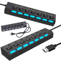 Fusion adapter (splitter) USB 2.0 kuni 7 x USB 3.0 | 480mbps mustaks