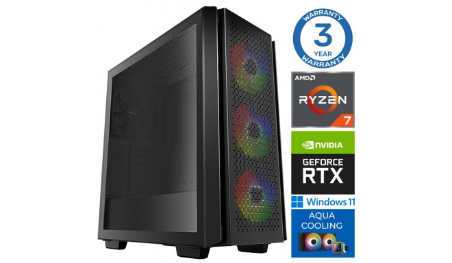 INTOP AQUA Ryzen 7 8700F 32GB DDR5 1TB SSD M.2 NVME+2TB RTX3050 8GB WIN11