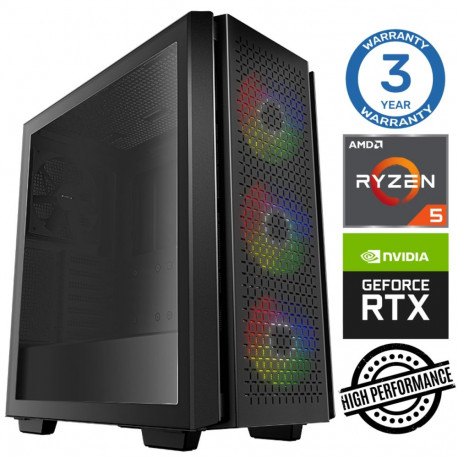 INTOP Ryzen 5 5600X 32GB 240SSD M.2 NVME RTX5060 8GB no-OS