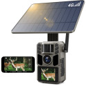 FK50 4G/LTE hunting camera with 5W solar panel and 7500mAh battery, includes SIM card and microSD 64