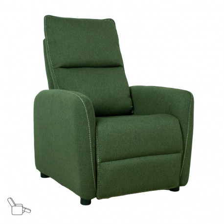 Recliner armchair ZAC with push back mechanism, green