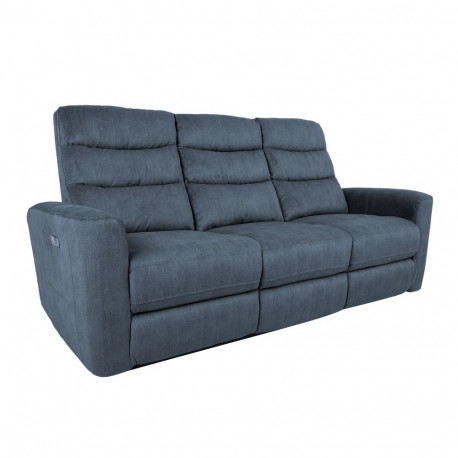 Recliner sofa GASTON 3-seater with electric mechanism, blue