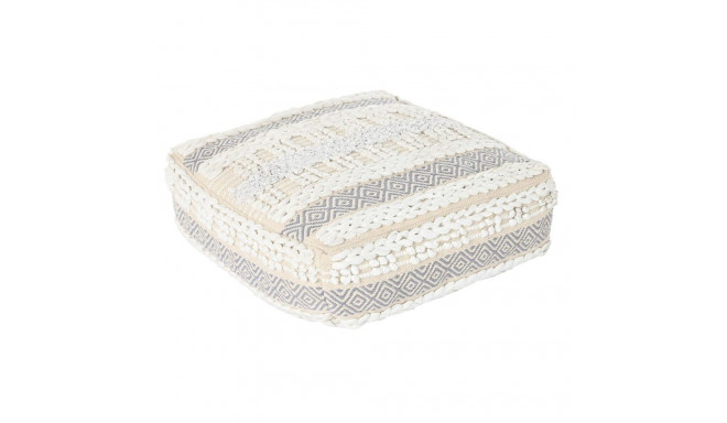 Cushion DKD Home Decor Floor White Grey Squared Boho 60 x 60 x 25 cm