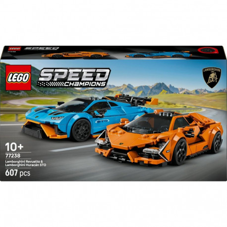LEGO 77238 Speed Champions Lamborghini Revuelto and Huracán STO, construction toy