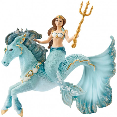 Schleich Bayala Mermaid Eyela on underwater horse, toy figure