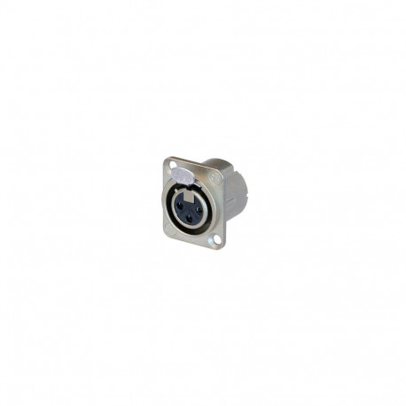 3 pole female receptacle, solder cups, Nickel housing, silver contacts