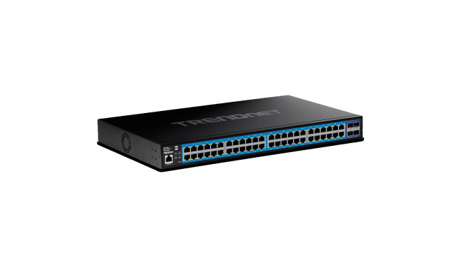 Switch: 48 x 10/100/1000Mbps, 4 x SFP+, web smart, räkitav