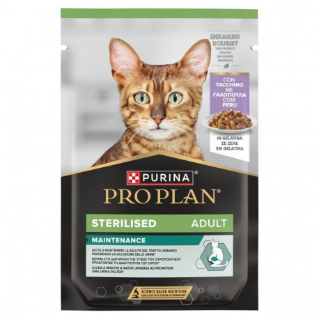 PURINA Pro Plan steriliseeritud täiskasvanute hooldus kalkun želees märg kassitoit 85g
