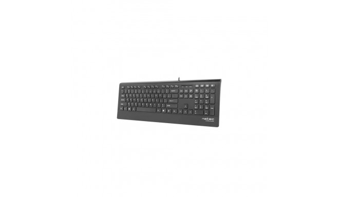 Natec Multimedia Keyboard BARRACUDA slim USB, US layout, black