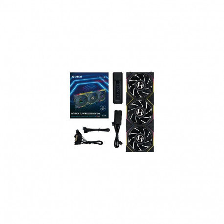 Lian Li UNI FAN TL Wireless LCD Fan, ARGB, PWM, 3-Pack incl. Controller - Reverse Blade, 120mm, blac