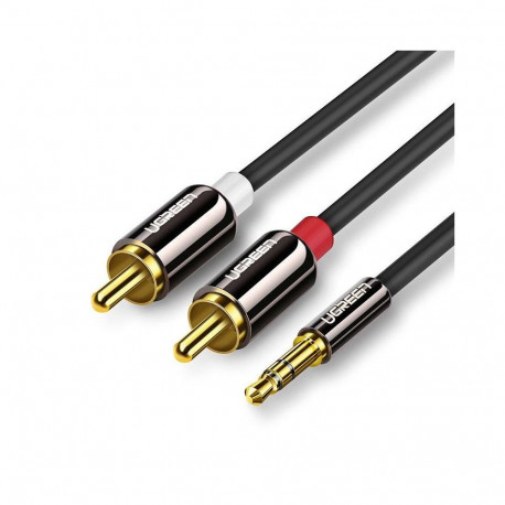 Kaabel 2xRCA - 3,5 mm pistikud 3m must AV116 UGREEN
