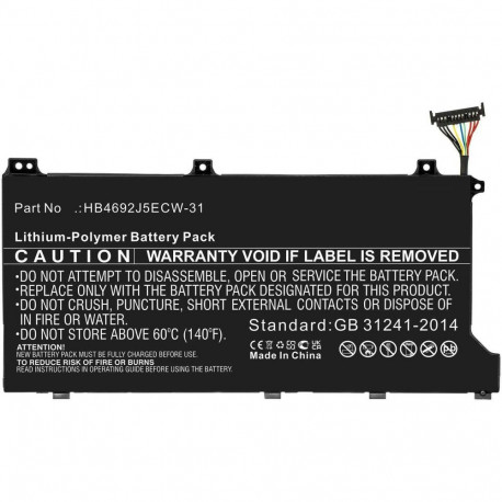 CoreParts sülearvuti aku Huawei 41.26Wh Li-Polymer 11.46V 3600mAh, must