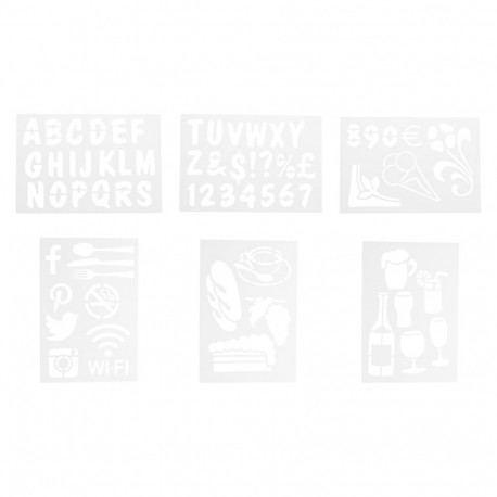 Shabloonid ArtSet SECURIT  tahvlitele, 6tk, a 32x22cm /1 kompl.