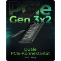 Geh. IcyBox USB 3.2 Gen2x2 Type-C 2-fach M.2 PCle NVMe