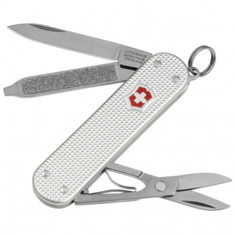 Victorinox Taschenmesser Classic Alox, Nagelfeile, Schraubendreher, Ring, Klinge, Schere, 0.6221.26