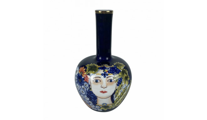 Vaas DKD Home Decor Nägu Portselan Sinine Mitmevärviline 17 x 17 x 30 cm