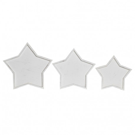 Lauakaunistus DKD Home Decor Valge Puit 57 x 54 x 3 cm (3 Tükid, osad)