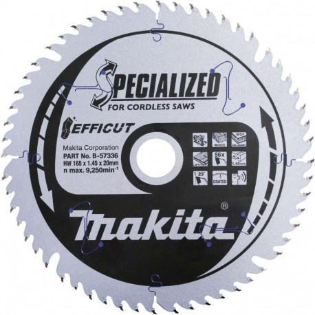 Cutting disc for wood MAKITA Efficut 165x1.45x20mm T56 23°
