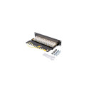 PATCH PANEL 12PORT 1U 10" CAT.6 FTP WITH CABLE ORGANIZER SHIELDED BLACK LANBERG
