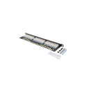 PATCH PANEL 24 PORT 0.5U 19" CAT.6 FTP WITH CABLE ORGANIZER SHIELDED BLACK LANBERG