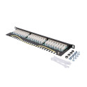PATCH PANEL 24 PORT 0.5U 19" CAT.6 FTP WITH CABLE ORGANIZER SHIELDED BLACK LANBERG