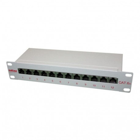 Roline Network Patch Panel 12 Ports RJ-45, Cat. 6a, 1U - Rack Mount