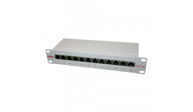 Roline Network Patch Panel 12 Ports RJ-45, Cat. 6a, 1U - Rack Mount