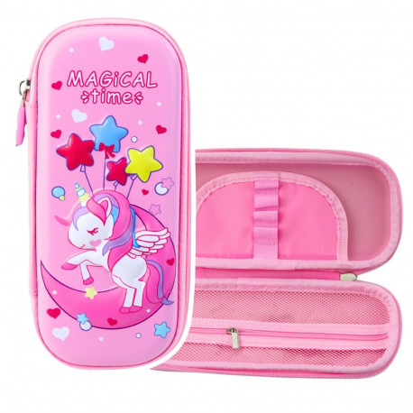 Piórnik 3D roosa ükssarvikuga 23x10x5 cm