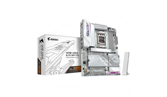 Gigabyte X870E AORUS ELITE WIFI7 ICE emaplaat AMD protsessoriperele AM5 pesaga DDR5 SATA, M.2 liides