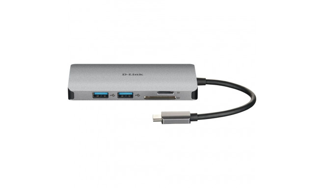 D-LINK DUB-M810 8-ühes USB-C 3.0 jaotur HDMI/Gigabit Ethernet adapter