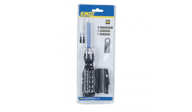 SCREWDRIVER +BITSET 20PCS OT KINZO NO DB