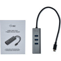 i-tec USB C Metal 3 port HUB Gigabit Ethernet 1x USB C to RJ-45 3x USB 3.0 LED