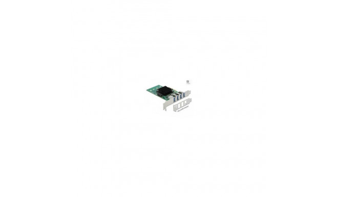 DeLOCK PCIe x4>4x ext. USB 3.0 Quad C.LP