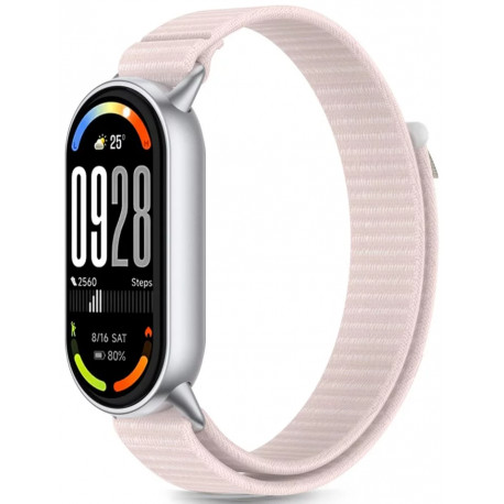 Tech-Protect kellarihm Nylon Stripe Xiaomi Smart Band 8/9/10, roosa/hall