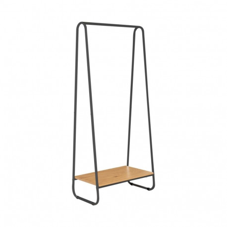 Stange riietele HEDVIG 40838 riiuliga, 60x40xH150cm/ saat dekoor lam.+must pulbervärvitud raam