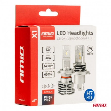 Led X1 seeria H7, 2tk, 4400 lm, E markeering